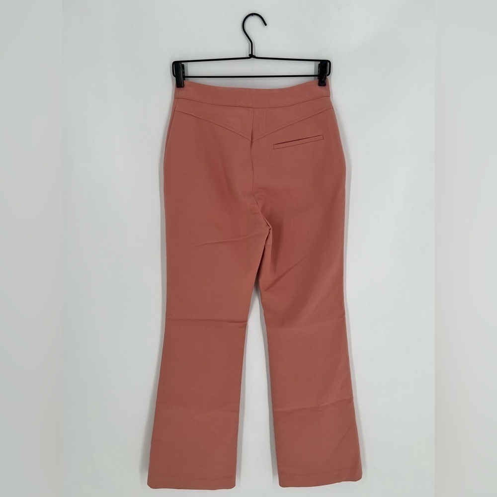 See By Chloe Cropped Bootcut Kick Flare Pintuck Suit Trousers In Muted Clay - Picture 7 of 9
